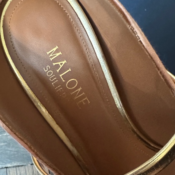 Authentic Used Malone Souliers Pink Blush and Gold Women's 70MM Heels Size 37 - Picture 5 of 16